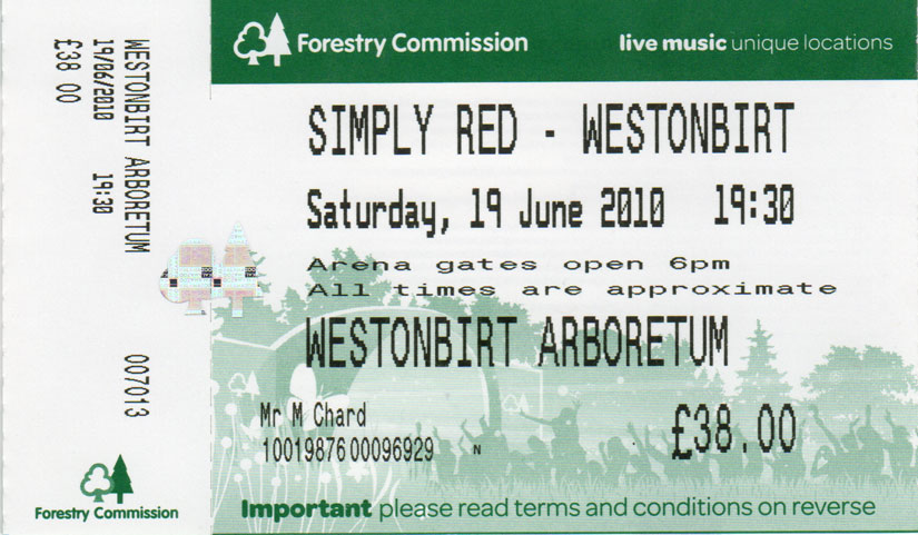 SIMPLY RED Ticket